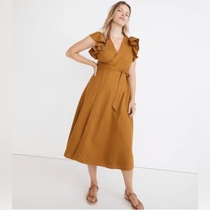 MADEWELL Ruffle-sleeve Wrap dress NWT - XS